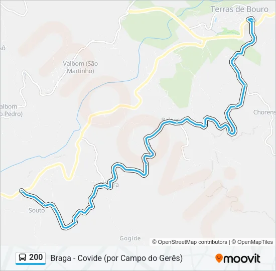 200 Bus Line Map