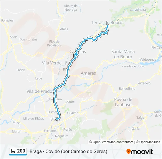 200 Bus Line Map