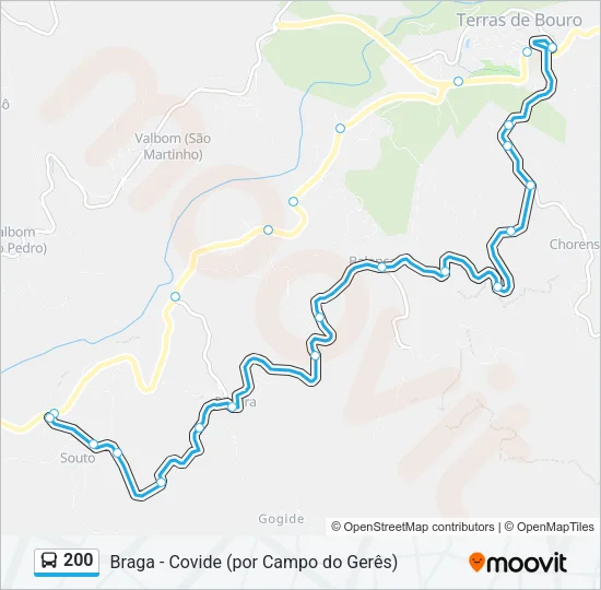 200 Bus Line Map
