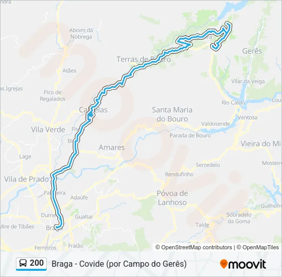 200 Bus Line Map