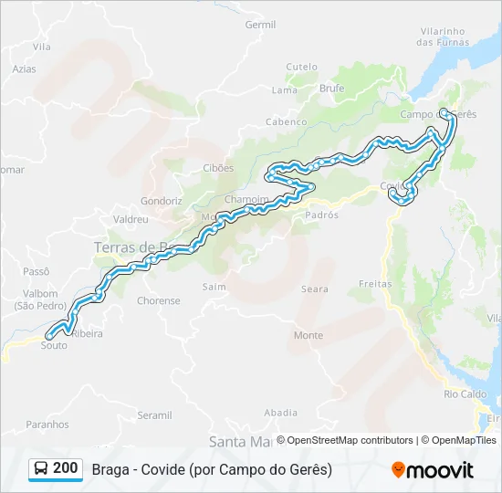 200 Bus Line Map