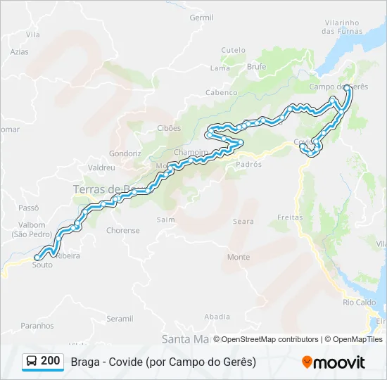 200 Bus Line Map