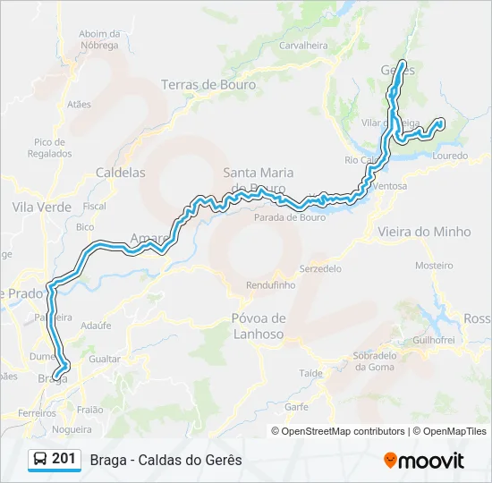 201 Bus Line Map