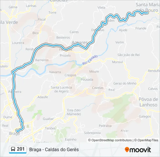 201 Bus Line Map