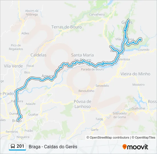 201 Bus Line Map