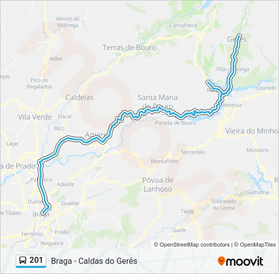 201 Bus Line Map
