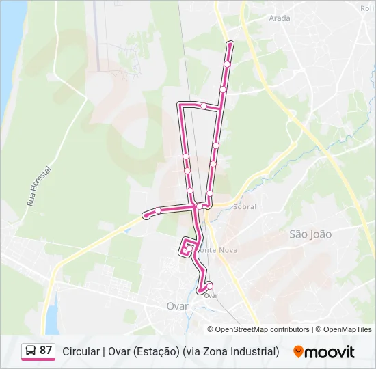 87 Bus Line Map