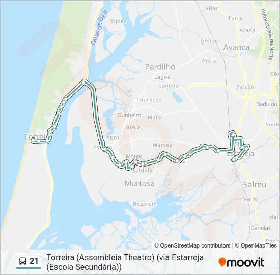 21 Bus Line Map