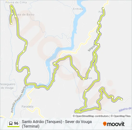 96 Bus Line Map