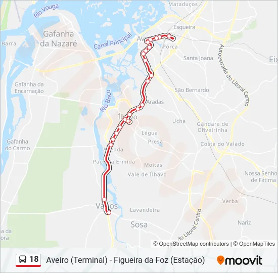 18 Bus Line Map