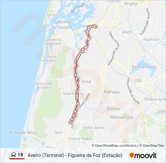 18 Bus Line Map