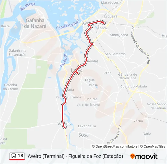 18 Bus Line Map
