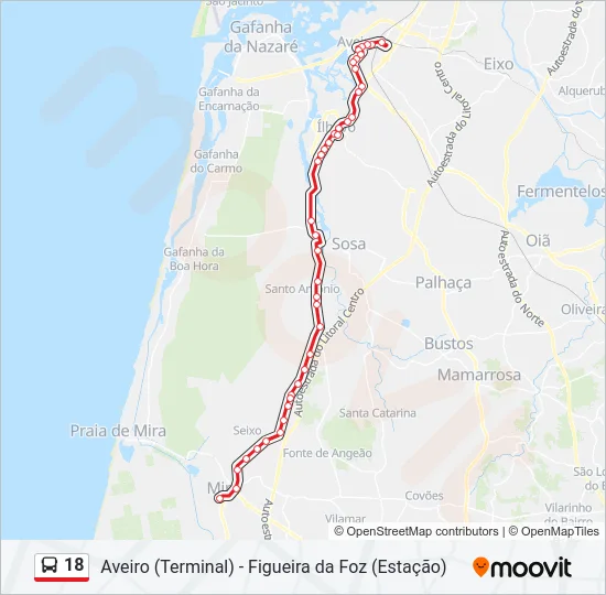 18 Bus Line Map