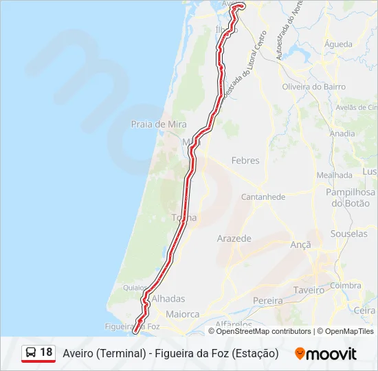 18 Bus Line Map