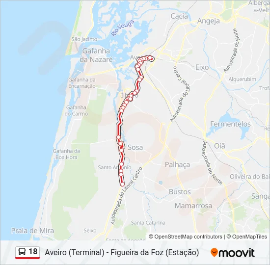 18 Bus Line Map