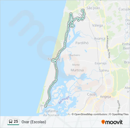 25 Bus Line Map