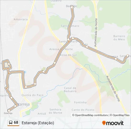 68 Bus Line Map