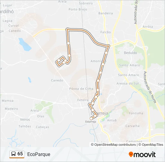 65 Bus Line Map