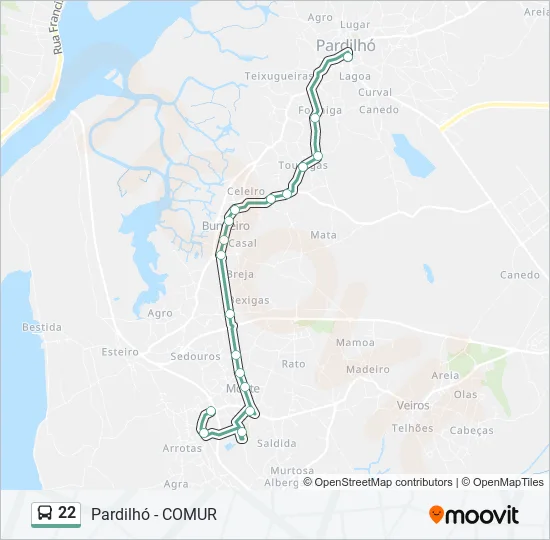 22 Bus Line Map