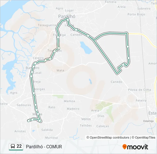 22 Bus Line Map