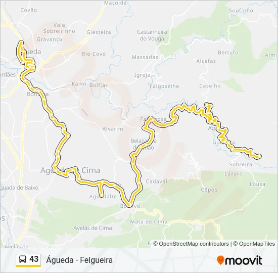 43 Bus Line Map