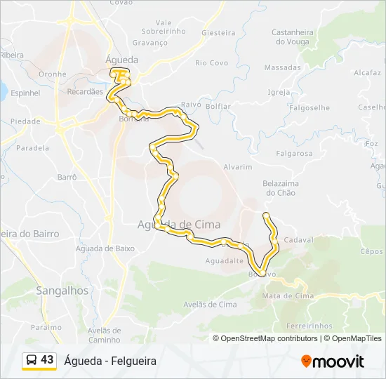 43 Bus Line Map