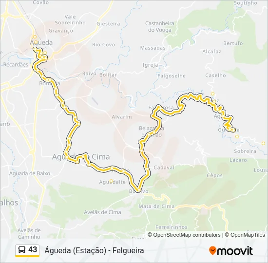 43 Bus Line Map
