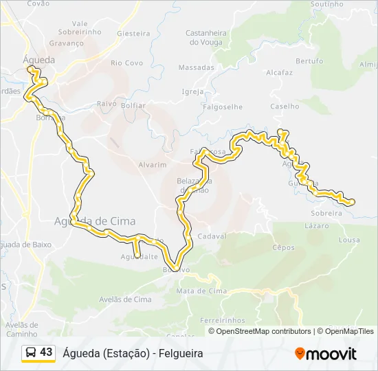 43 Bus Line Map