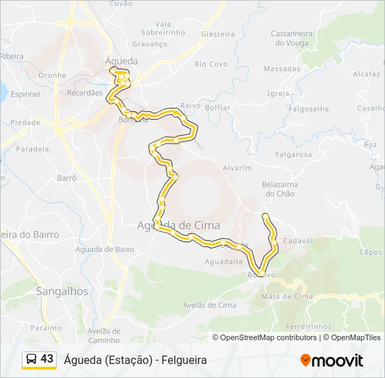 43 Bus Line Map