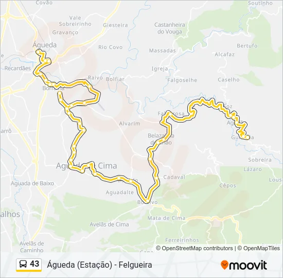 43 Bus Line Map