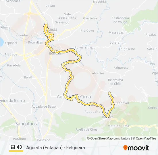 43 Bus Line Map