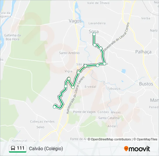 111 Bus Line Map