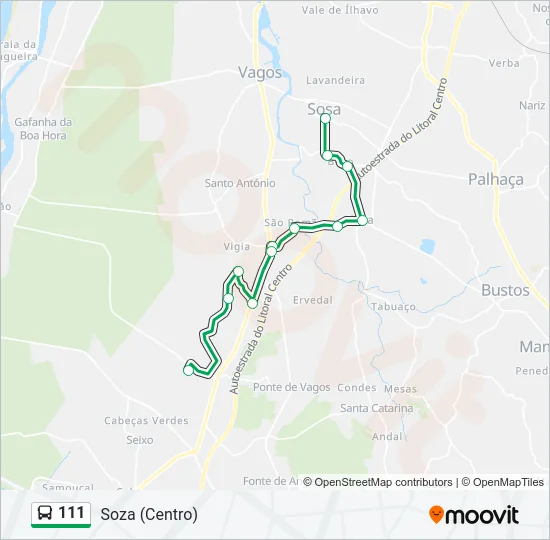 111 Bus Line Map