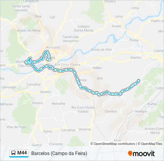 M44 Bus Line Map