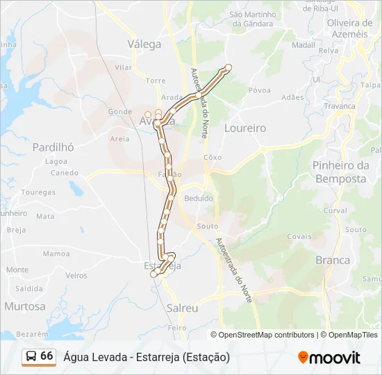 66 Bus Line Map