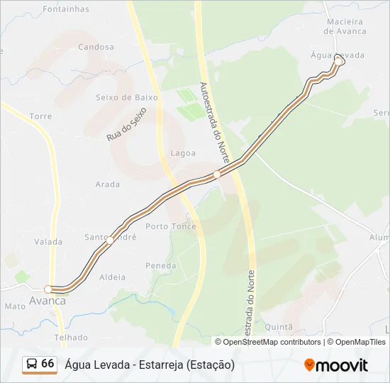 66 Bus Line Map