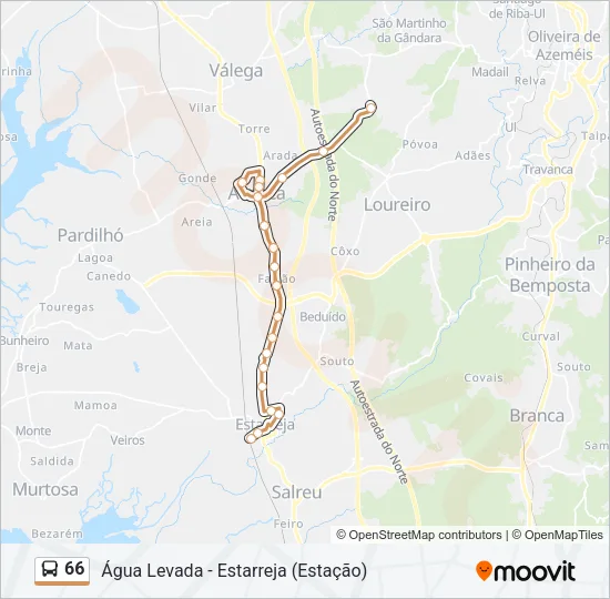 66 Bus Line Map