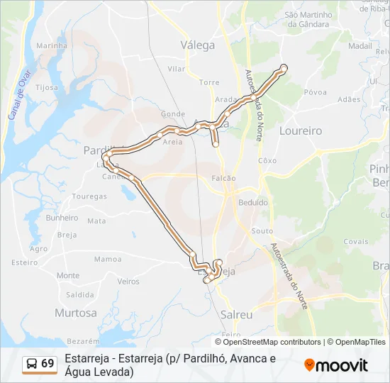 69 Bus Line Map