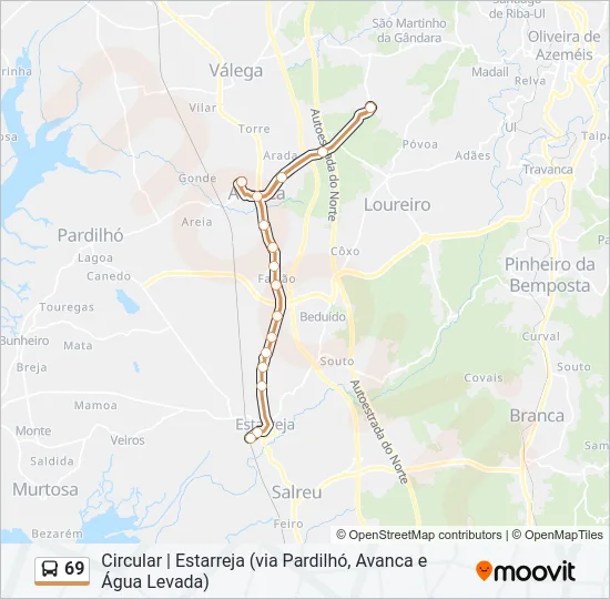 69 Bus Line Map