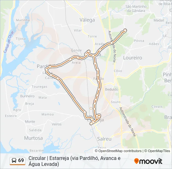 69 Bus Line Map