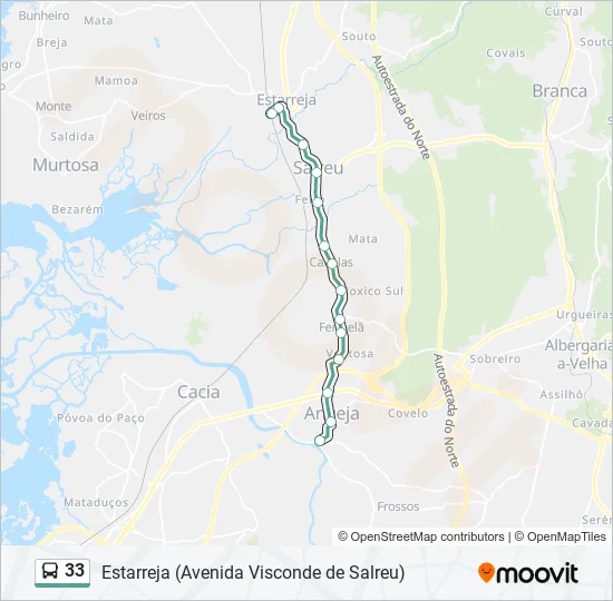 33 Bus Line Map