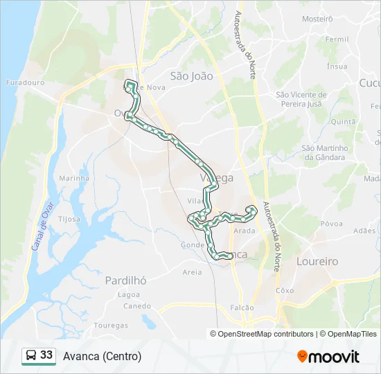 33 Bus Line Map