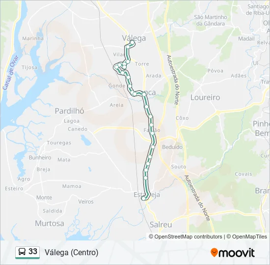 33 Bus Line Map