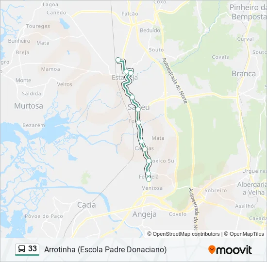 33 Bus Line Map