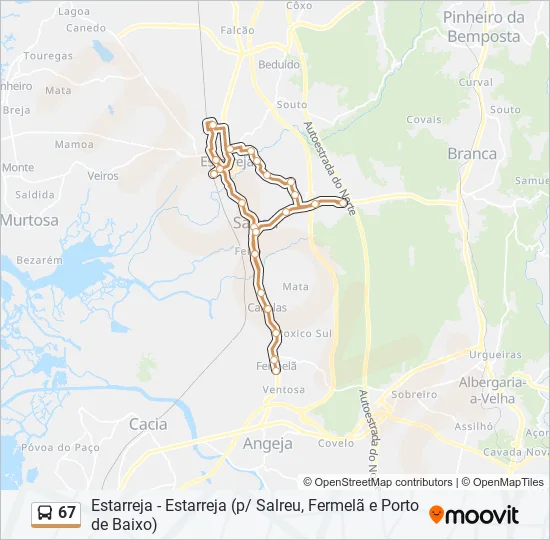 67 Bus Line Map