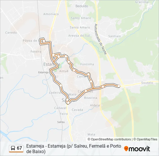 67 Bus Line Map