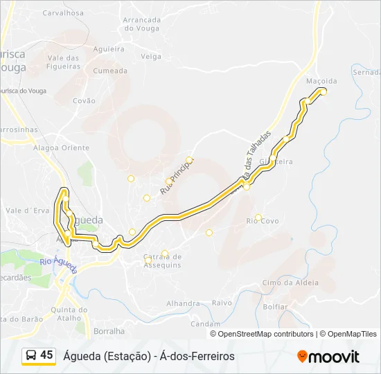 45 Bus Line Map