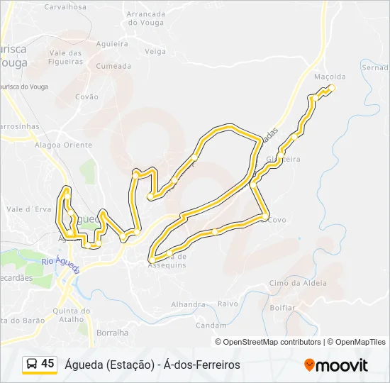 45 Bus Line Map