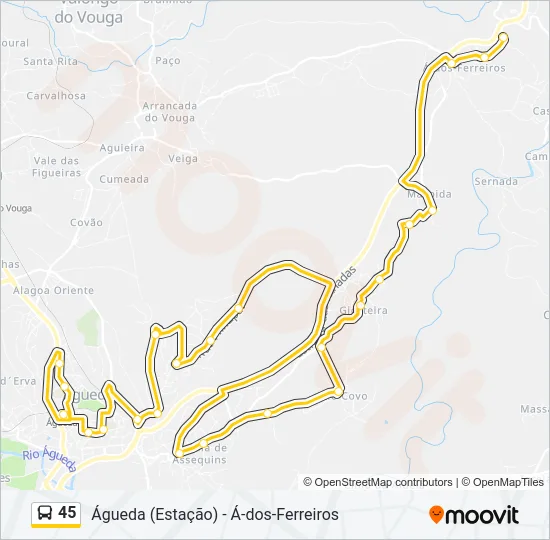 45 Bus Line Map