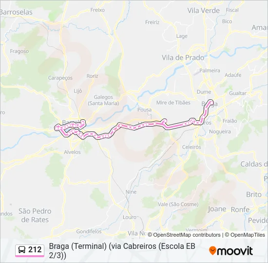 212 Bus Line Map